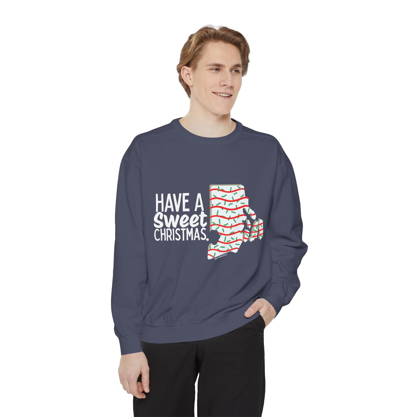 RI Shaped Holiday Cake Crewneck