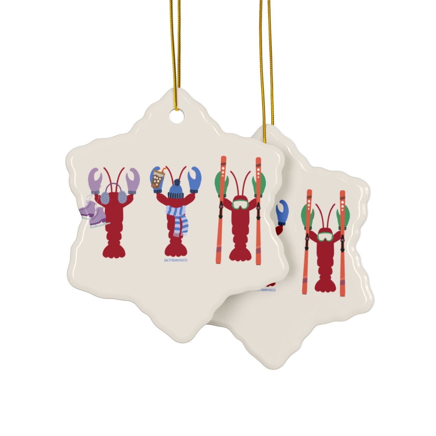 East Coast Winter Lobsters- Ceramic Ornament