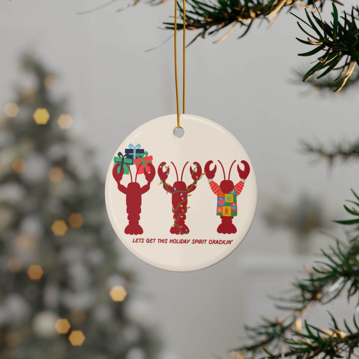 Copy of RI Holiday Cake- Ceramic Ornament