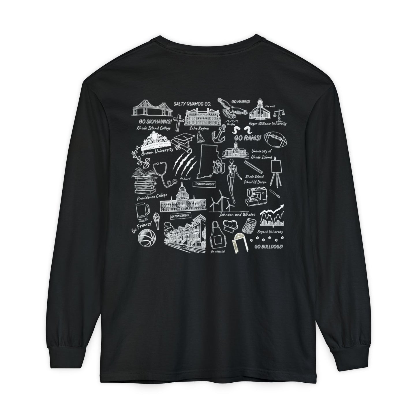 College Sketch Unisex Long Sleeve T-Shirt