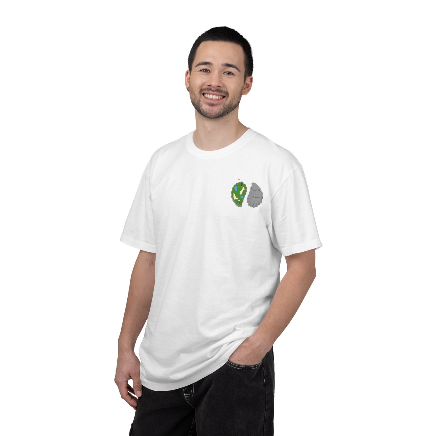 Shuck Golf Repeat Golf T-Shirt — Oyster & Golfer Coastal Tee