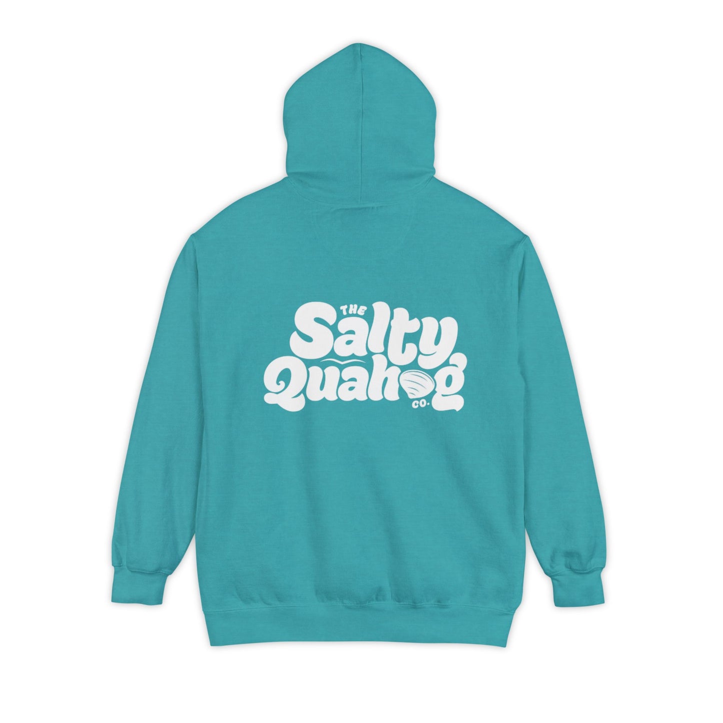 Salty Quahog Hoodie with logo on back