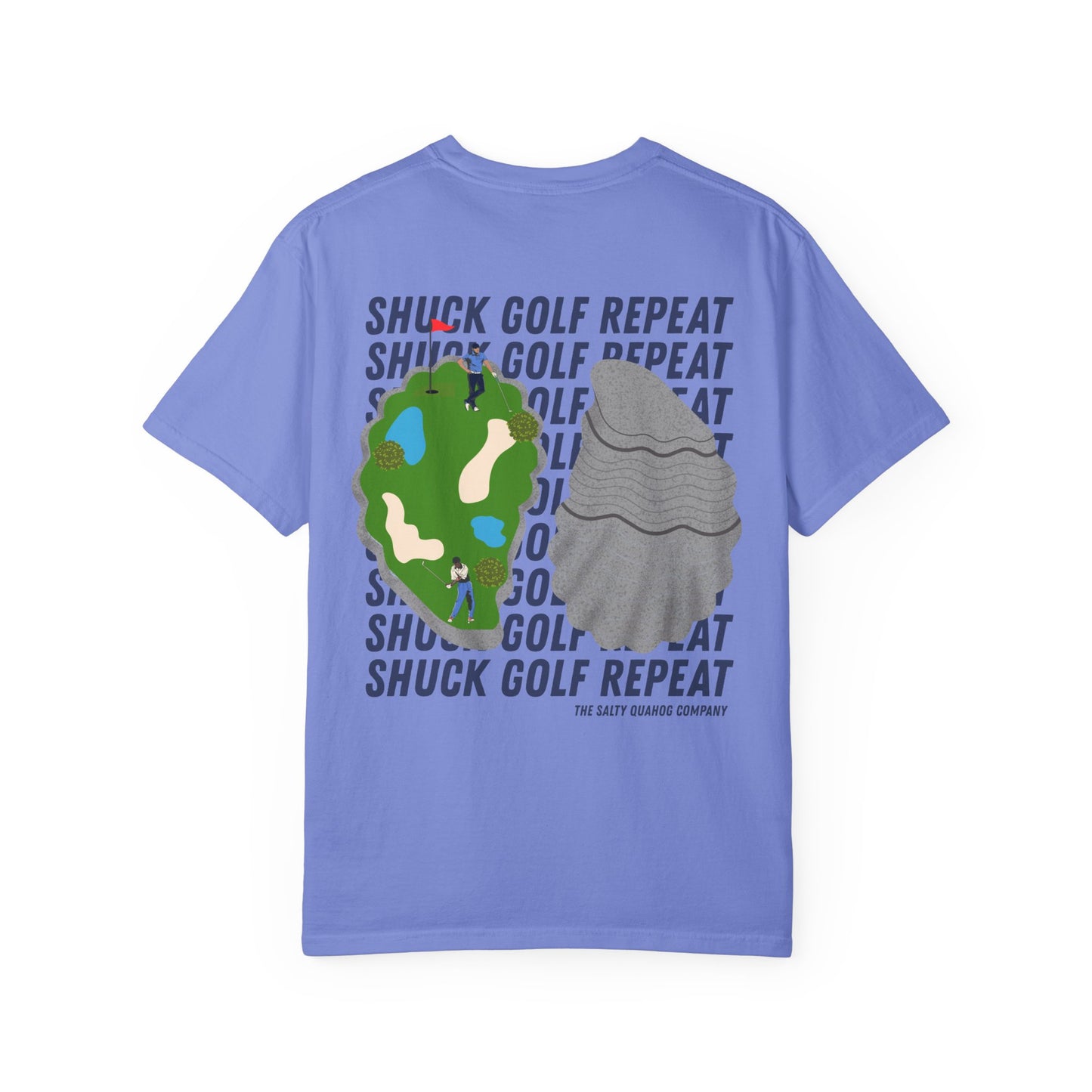 Shuck Golf Repeat Golf T-Shirt — Oyster & Golfer Coastal Tee