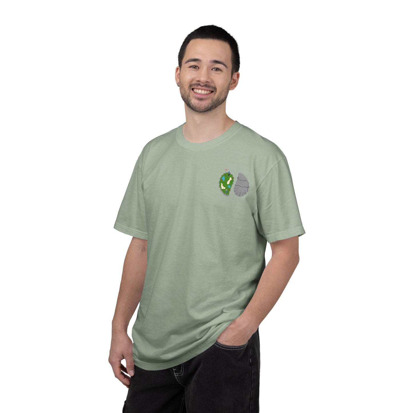 Shuck Golf Repeat Golf T-Shirt — Oyster & Golfer Coastal Tee
