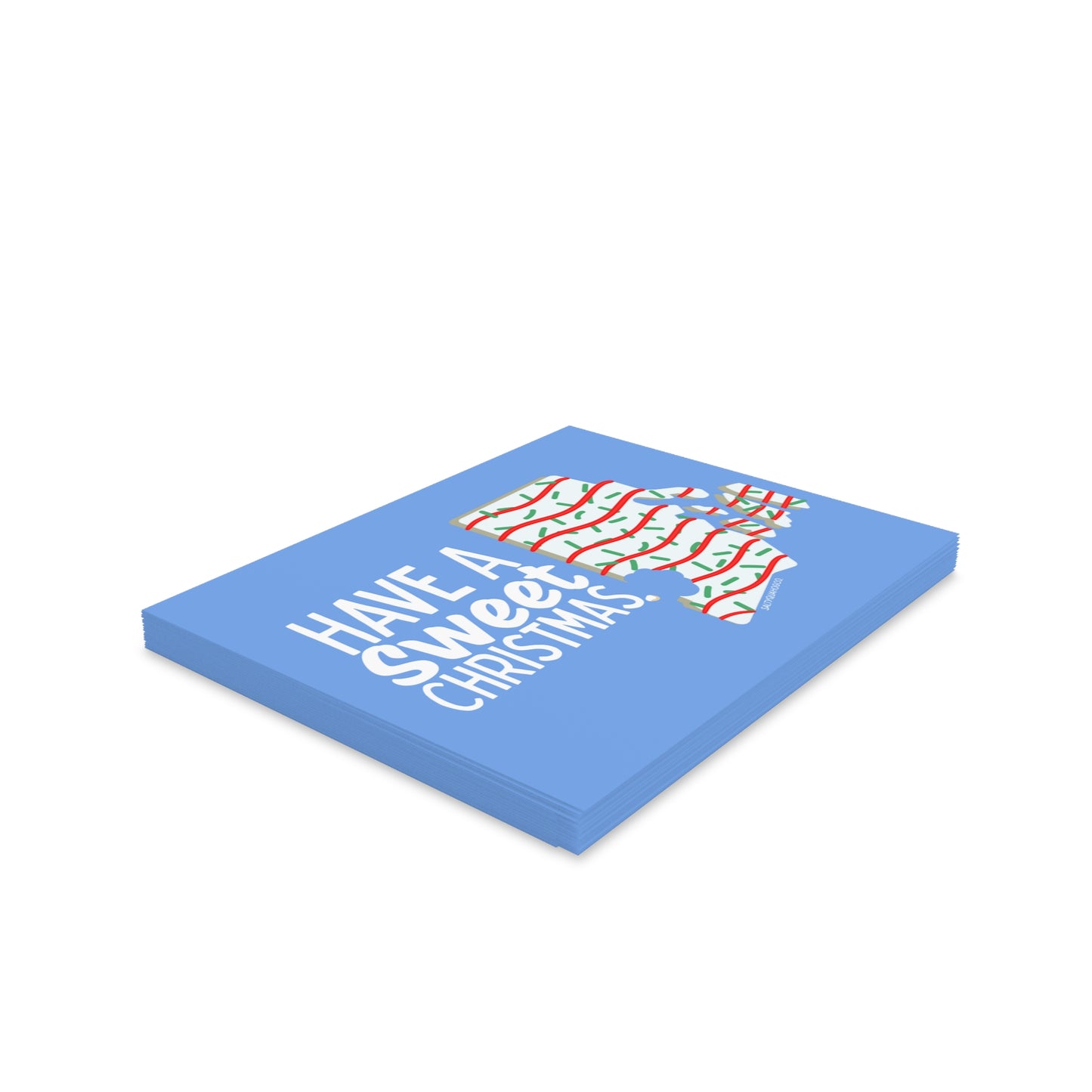 RI Shaped Holiday Cake Christmas Cards